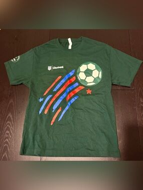 US Soccer Chobani green T shirt